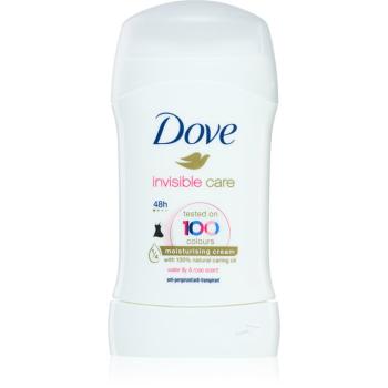 Dove Invisible Care Antiperspirant tuhý antiperspirant proti bielym škvrnám bez alkoholu Water Lily & Rose 40 ml