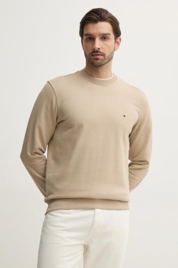 Bavlnená mikina Tommy Hilfiger pánska, béžová farba, jednofarebná, MW0MW37237