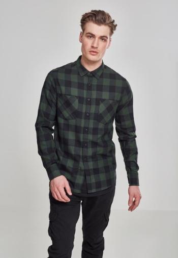 Urban Classics Checked Flanell Shirt blk/forest - M