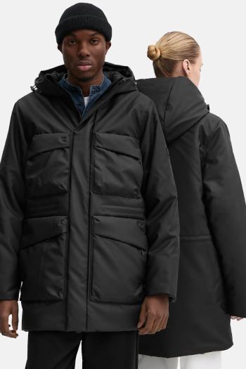 Bunda Rains Askim Long Insulated Cargo Jacket W3T4 čierna farba, zimná, oversize, 15930-01