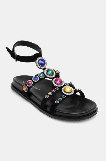 Semišové sandále Kurt Geiger London Octavia Flexi Gladiator dámske, čierna farba, 4369009209