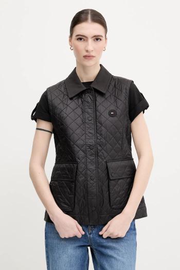 Vesta Tommy Hilfiger dámska, čierna farba, prechodná, WW0WW45638