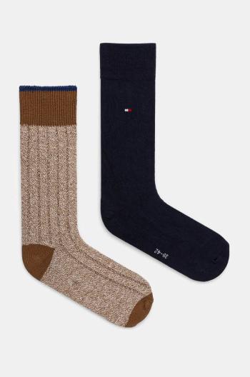 Ponožky Tommy Hilfiger 2-pak pánske, tmavomodrá farba, 701229842