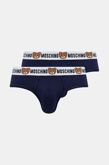 Slipy Moschino Underwear 2-pak pánske, tmavomodrá farba, 13854402