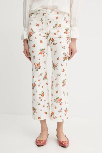 Nohavice Weekend Max Mara béžová farba, zvony, vysoký pás, 2515131023600