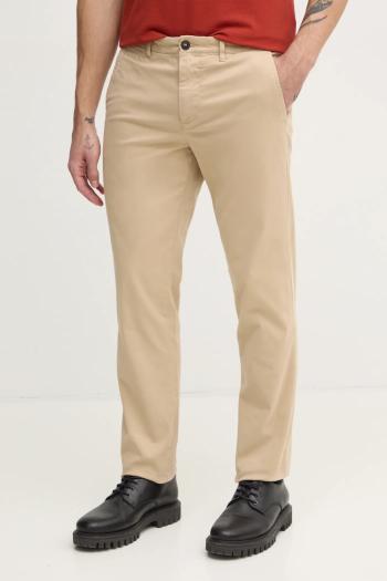 Nohavice United Colors of Benetton pánske, béžová farba, strih chinos, 4DKH55I18