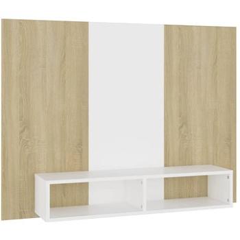 SHUMEE nástenná biela, dub sonoma, 120 × 23,5 × 90 cm (808274)