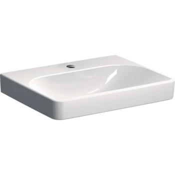 GEBERIT - Smyle Square Umývadlo, 60x48 cm, bez prepadu, otvor na batériu, biela 501.732.00.1