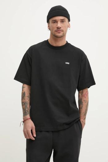Bavlnené tričko Vans pánske, čierna farba, jednofarebné, VN000P1PBLK1