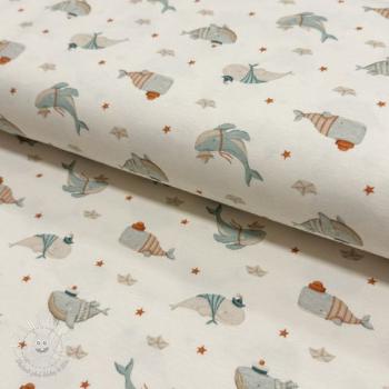 Úplet Happy whales digital print