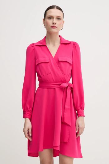 Šaty Dkny ružová farba, mini, áčkový strih, DD3K7484