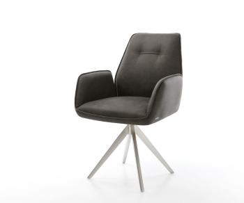 Otočná stolička Zoa-Flex antracitová vintage krížová základňa