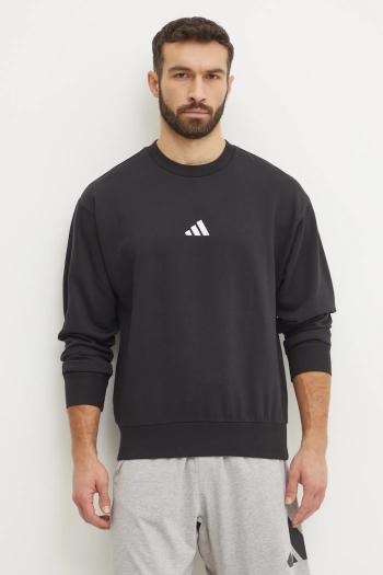 Mikina adidas Feelcozy pánska, čierna farba, s nášivkou, JE3794