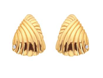 Hot Diamonds Elegantné pozlátené náušnice s diamantom Golden Edit Hope DE839