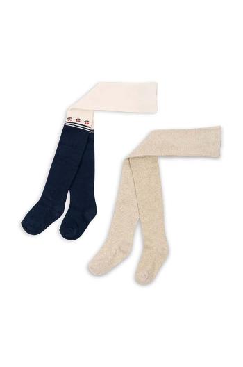 Detské pančuchy Konges Sløjd 2 PACK CHERRY LUREX TIGHTS 2-pak béžová farba, KS101775