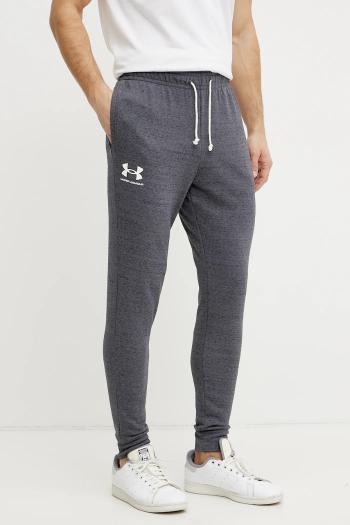 Tepláky Under Armour šedá farba, s potlačou