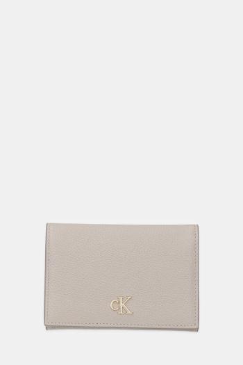 Puzdro na karty Calvin Klein béžová farba, LV04F1063G