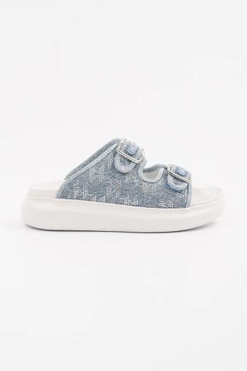Šlapky Karl Lagerfeld KAPRI SLIDE dámske, modrá farba, na platforme, KL62505A