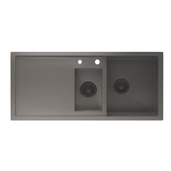 Klarstein TitanSteel kuchynský drez s odkvapkávačom, 100 x 45 cm, 2 umývadlá, nehrdzavejúca oceľ, odolný voči teplu