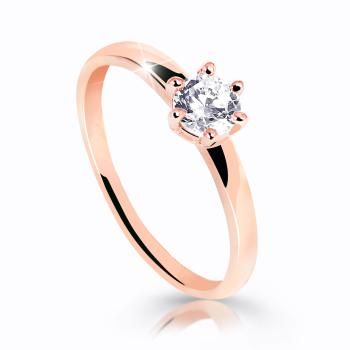 Cutie Jewellery Úchvatný trblietavý prsteň z ružového zlata Z6485-10-X-4 53 mm