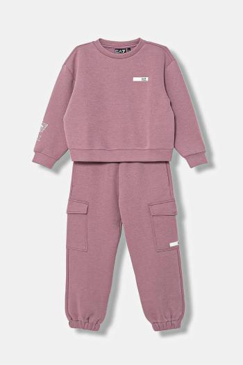Detská tepláková súprava EA7 Emporio Armani ružová farba, 7G000161 AF13151