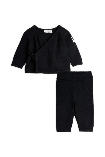 Detská bavlnená súprava Mini Rodini Fine knit čierna farba, 2564011299