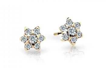 Cutie Jewellery Pôvabné detské náušnice zo žltého zlata C2152-30-X-1 biela