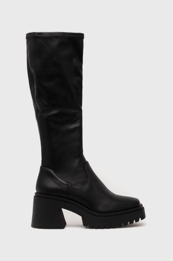 Vysoké čižmy Steve Madden Jetstream dámske, čierna farba, na podpätku,