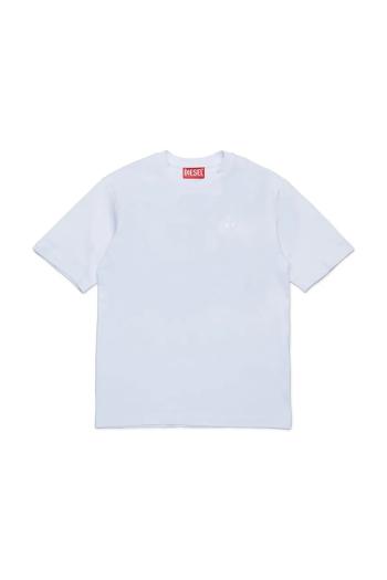 Detské bavlnené tričko Diesel TBOGGYMEGOVALD OVER T-SHIRT biela farba, s potlačou, J02276