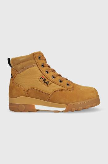 Workery Fila Grunge dámske, hnedá farba, na platforme,