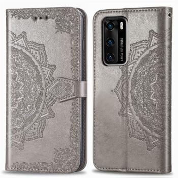 ART Peňaženkový kryt Huawei P40 ORNAMENT šedý