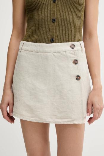 Sukňo-šortky Pepe Jeans béžová farba, jednofarebná, stredne vysoký pás, PL901224