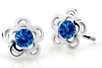 Cutie Jewellery Pôvabné detské náušnice z bieleho zlata C2204-30-X-2 modrá