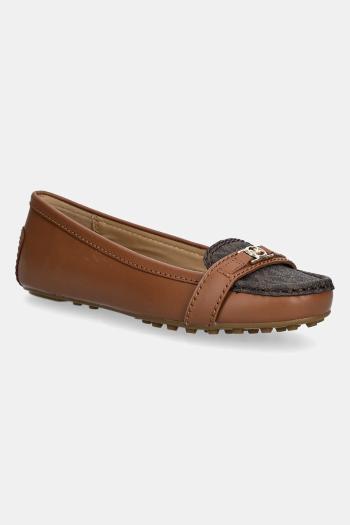 Mokasíny MICHAEL Michael Kors Mandy dámske, hnedá farba, na plochom podpätku, 40R5MAFR1B.227