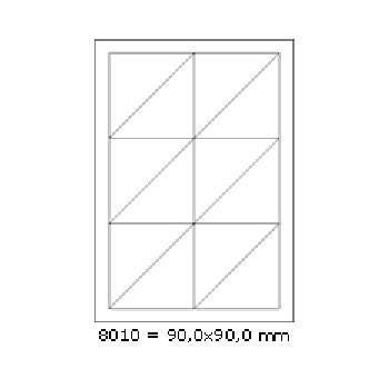 Samolepiace etikety 90 x 90 mm, 12 etikiet, A4, 100 listov