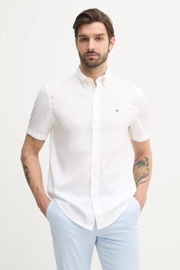 Bavlnená košeľa Tommy Hilfiger pánska, biela farba, regular, s klasickým golierom, MW0MW37584