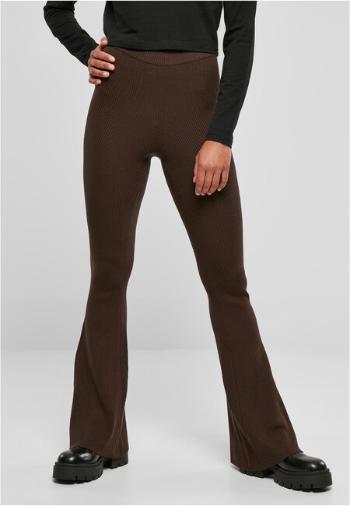 Urban Classics Ladies Rib Knit Bootcut Leggings brown - 4XL