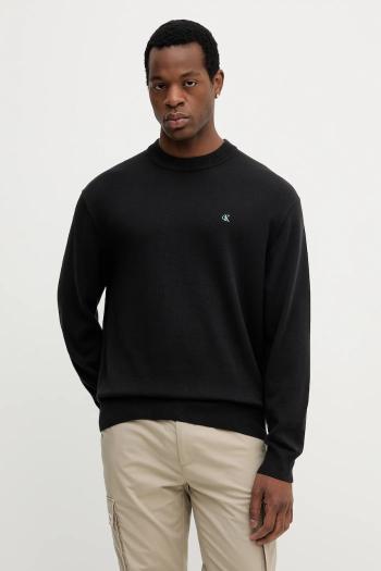 Bavlnený sveter Calvin Klein Jeans čierna farba, ľahký, LV04RC309G