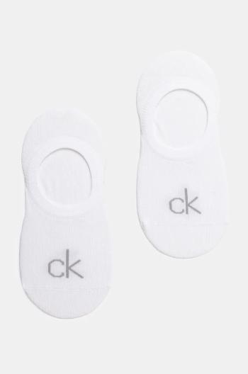 Ponožky Calvin Klein 2-pak dámske, biela farba, 701228801