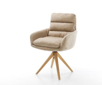 Abelia-Flex otočná stolička s podrúčkami béžová vintage mikrovlákno
