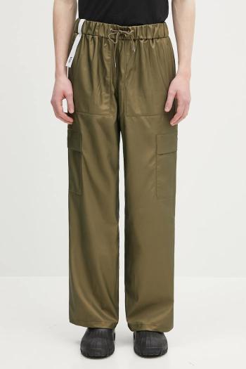 Nohavice Rains Cargo Rain Pants Wide W3 zelená farba, rovný strih, 18990.105