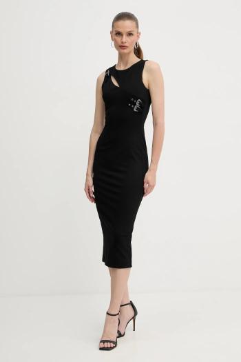 Šaty Versace Jeans Couture čierna farba, midi, priliehavé, 79HAO908 J0092