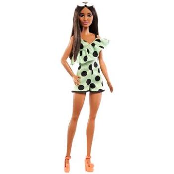 Barbie Modelka – Limetkové šaty s bodkami (194735093984)