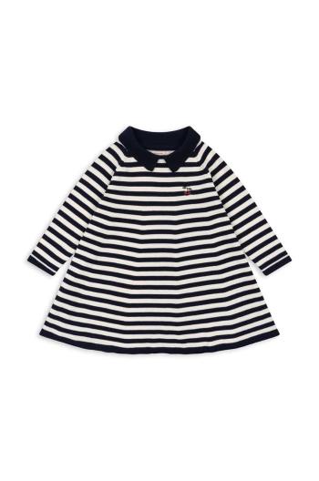 Šaty Konges Sløjd VENTON KNIT DRESS GOTS tmavomodrá farba, mini, áčkový strih, KS101723