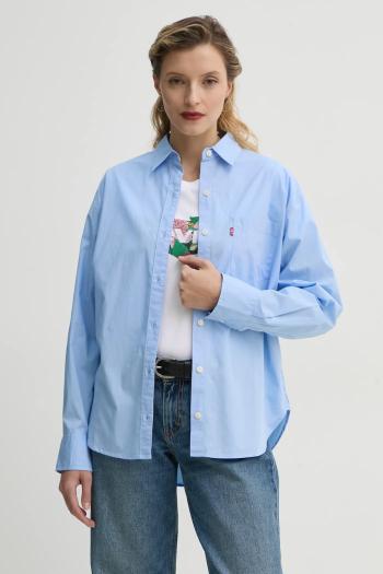 Bavlnená košeľa Levi's HARLIE NEW BF SHIRT dámska, voľný strih, s klasickým golierom, 001HM