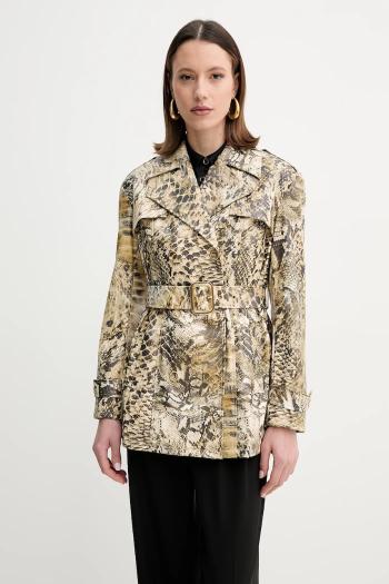 Kabát Marciano Guess NATALIE dámsky, béžová farba, prechodný, dvojradový, 5GGL08 7308A