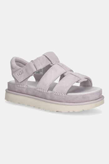 Semišové sandále UGG Goldenstar Strap ružová farba, na platforme, 1137890-BYF