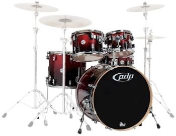 PDP by DW Concept Shell Pack 5 pcs 22" Red to Black Sparkle Akustická bicia sada