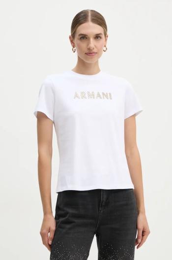 Bavlnené tričko Armani Exchange dámske, biela farba, 6DYT36 YJ7VZ