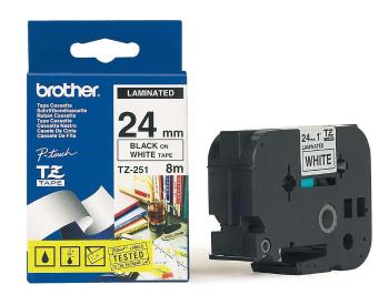 Brother TZE-251 laminált P-touch szalag (24mm) Black on White - 8...